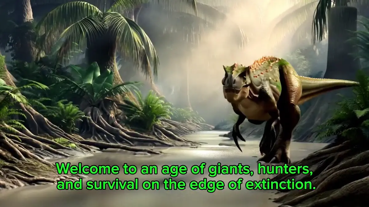 Dinosaur scene from Earth 80 Million Years Ago
