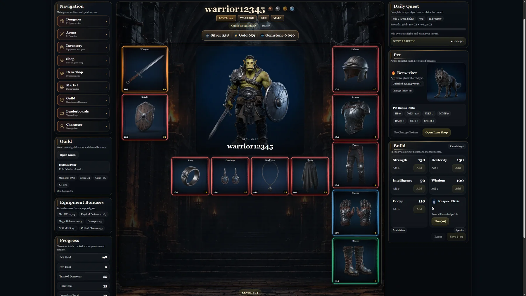 ATIGAR character and equipment